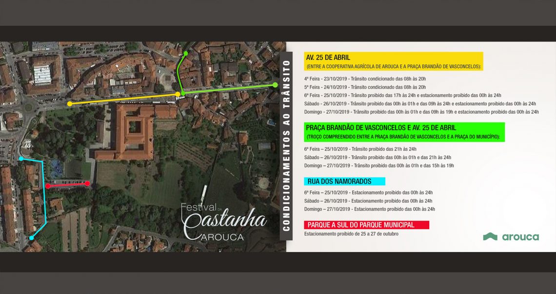 Condicionamentos ao trânsito durante o Festival da Castanha 2019