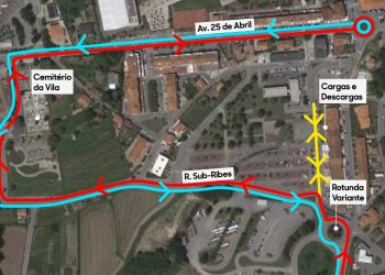 Acesso condicionado na entrada/saída da vila a partir da rotunda da Variante