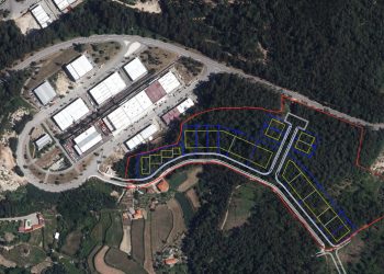 Vista aérea da zona industrial